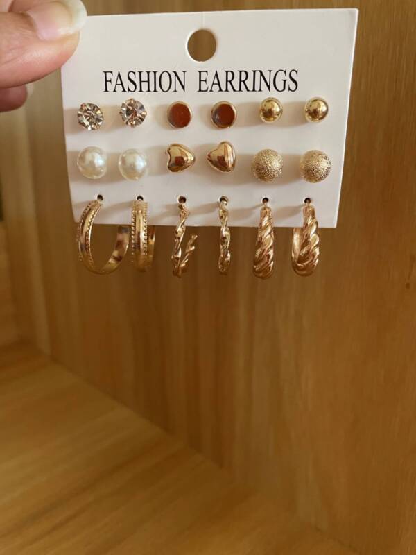 Gold-Plated Fashion Earrings Set