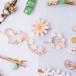 pastel flower hair clips set