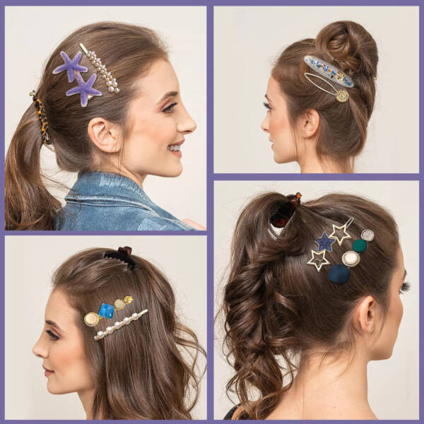 Korean starfish hair clips set