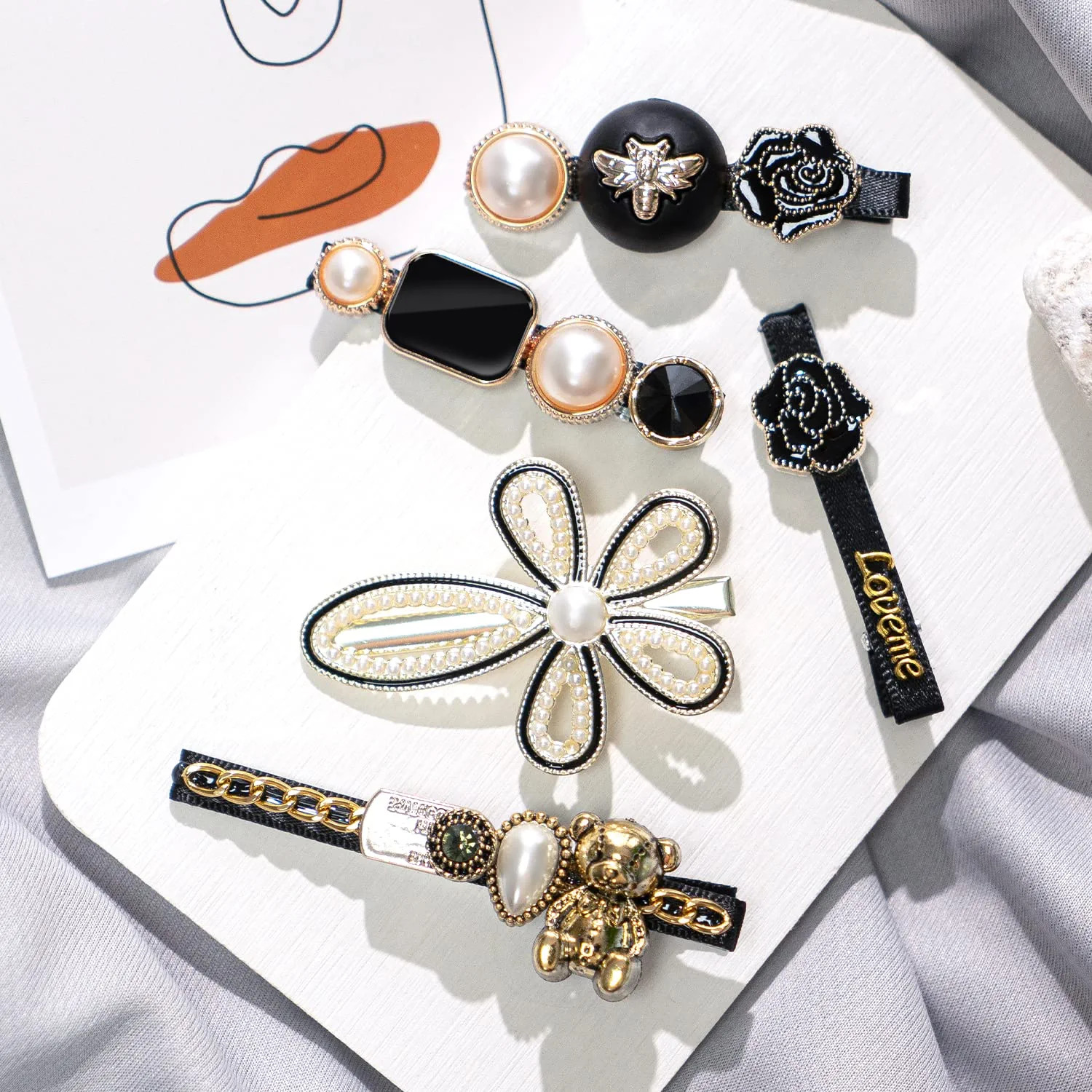 Korean flower hair clips set Korean flower hair clips set