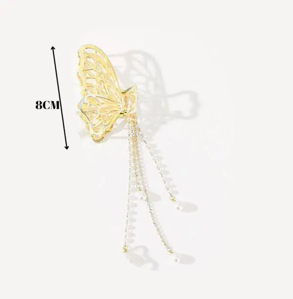 Butterfly Hair Clutcher with Pearls