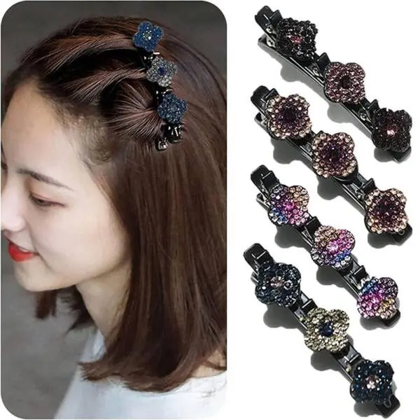 Braided petal hair clip set