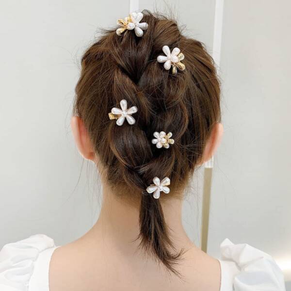 Pearl Flower Hair Clips