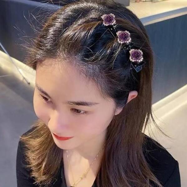 Braided petal hair clip set