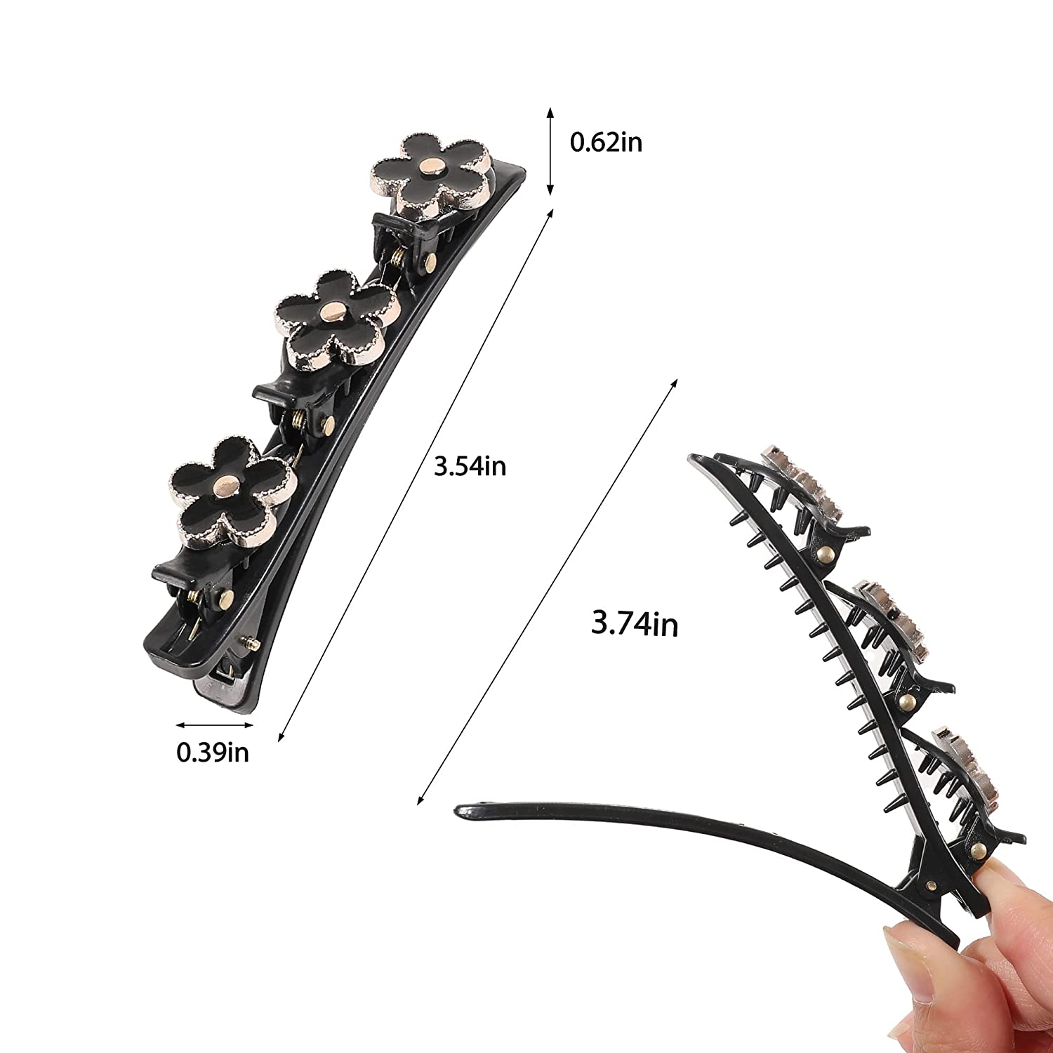 Black Floral Hair Clips Black Floral Hair Clips