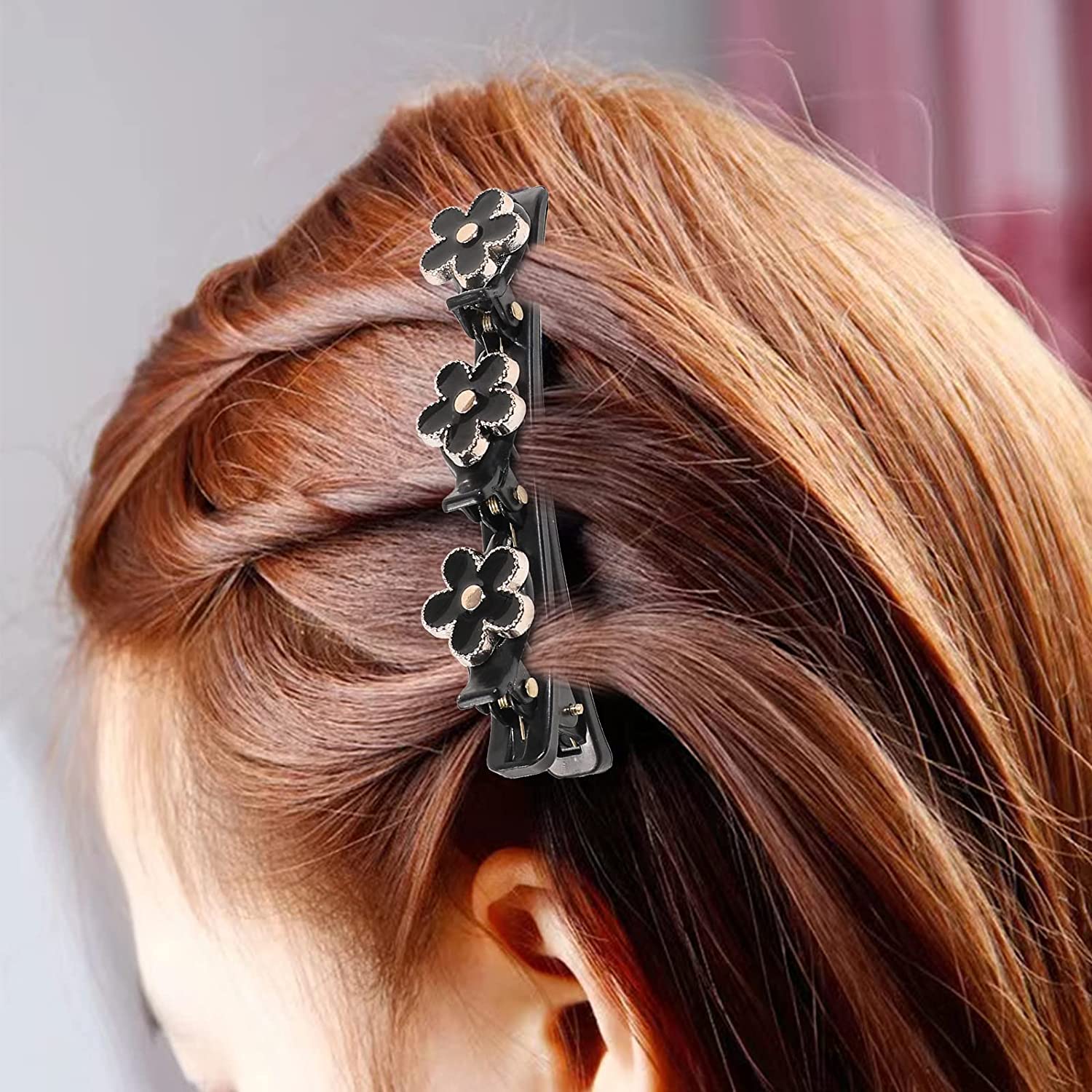 Black Floral Hair Clips Black Floral Hair Clips