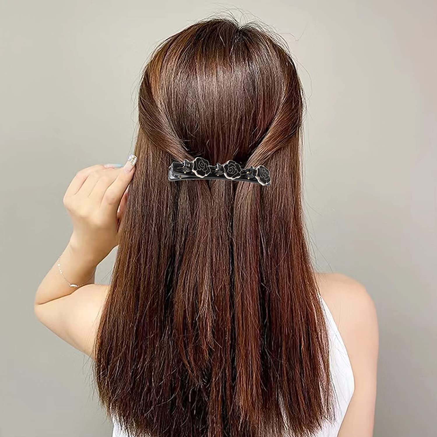 Black Floral Hair Clips Black Floral Hair Clips