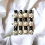White pearl hair clip set