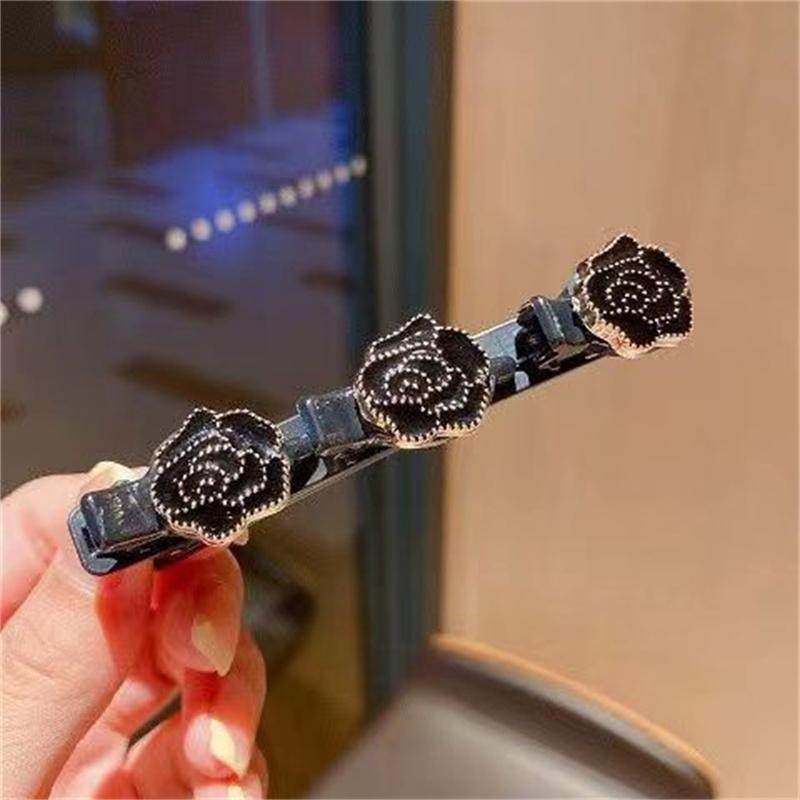 Black Floral Hair Clips Black Floral Hair Clips