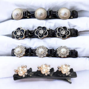 Pearl hair clip set with unique designs