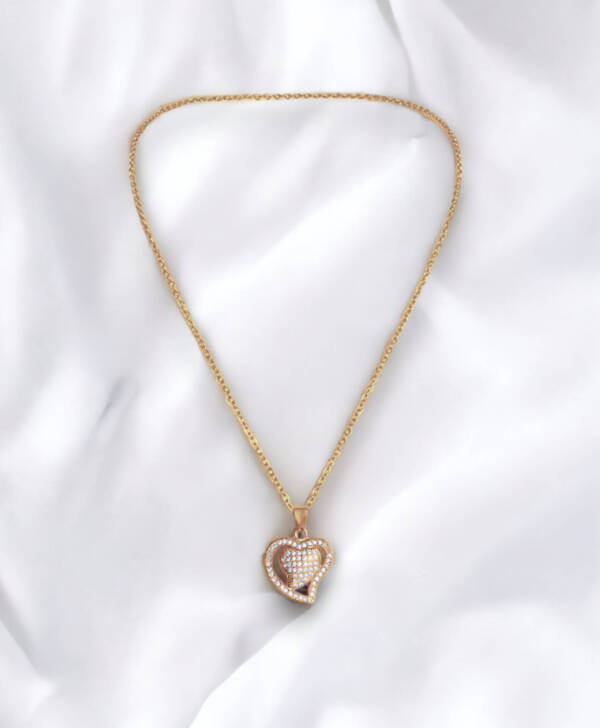 Heart Pendant with Gold Chain
