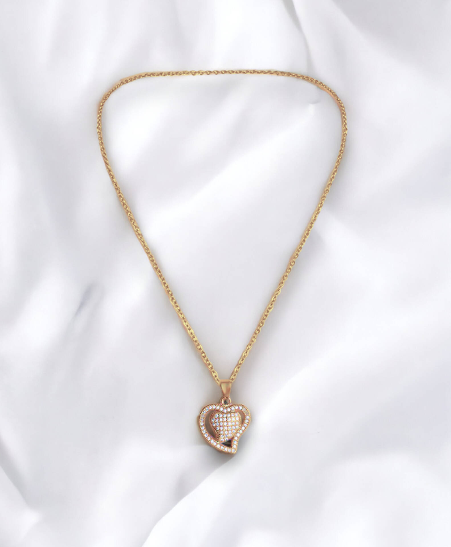 Heart Pendant with Gold Chain Heart Pendant with Gold Chain