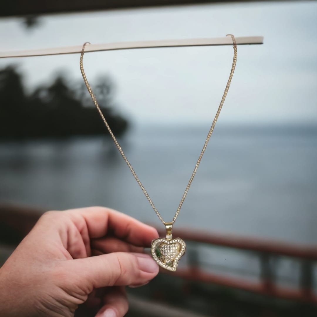 Heart Pendant with Gold Chain Heart Pendant with Gold Chain