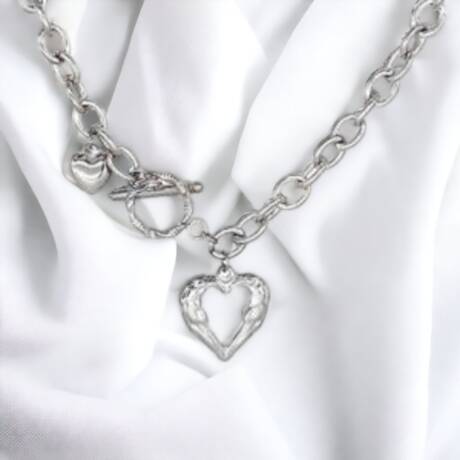 Chain Necklace with Heart Pendant